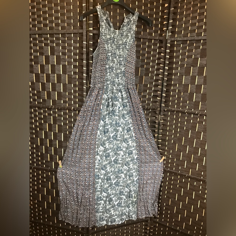 Blue paisley hippie dress